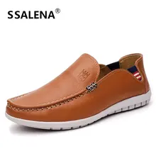 2018 High Quality Genuine Leather Men Dress Shoes Slip On Casual Business Men Male Comfortable Oxfords Formal Shoes AA20583