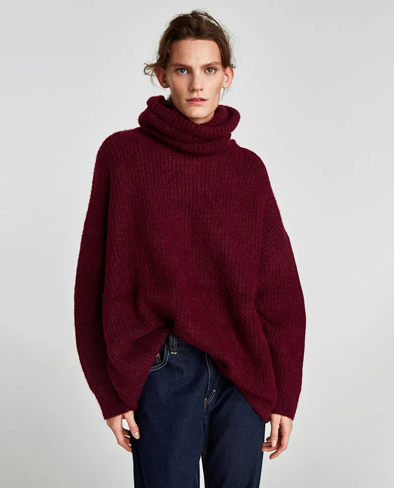 

Spain style Candy Colours Turtleneck Loose Long Sleeve Pullover Sweater