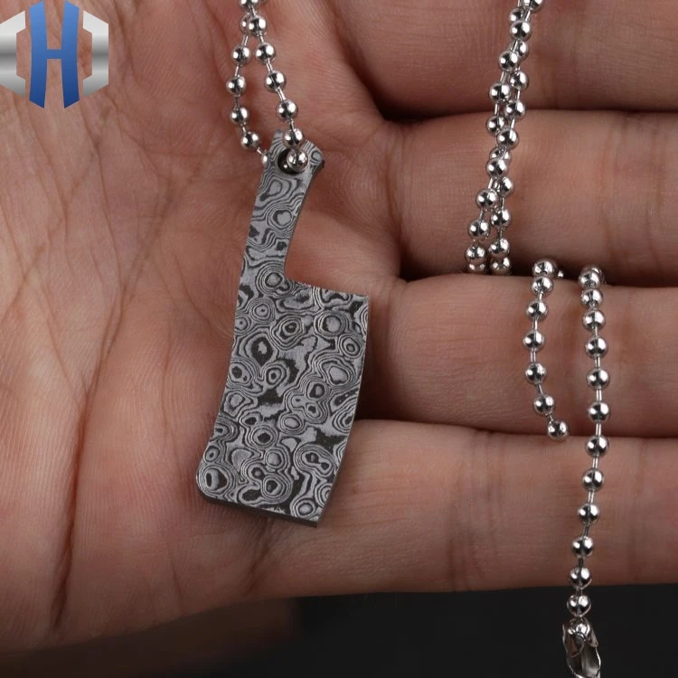 Damascus Pattern Steel Pattern Steel Small Pendant DIY Semi-finished Axe Damascus Pattern Steel Pattern Steel Small Pendant DIY Semi-finished Axe