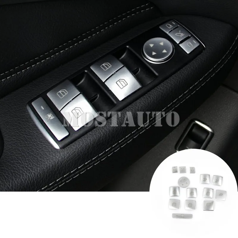 

Inner Door Window Switch Button Trim Cover For Benz ML W166 2012-2015 GL X166 2013-2015 14pcs Car Accessories Interior Car Trim