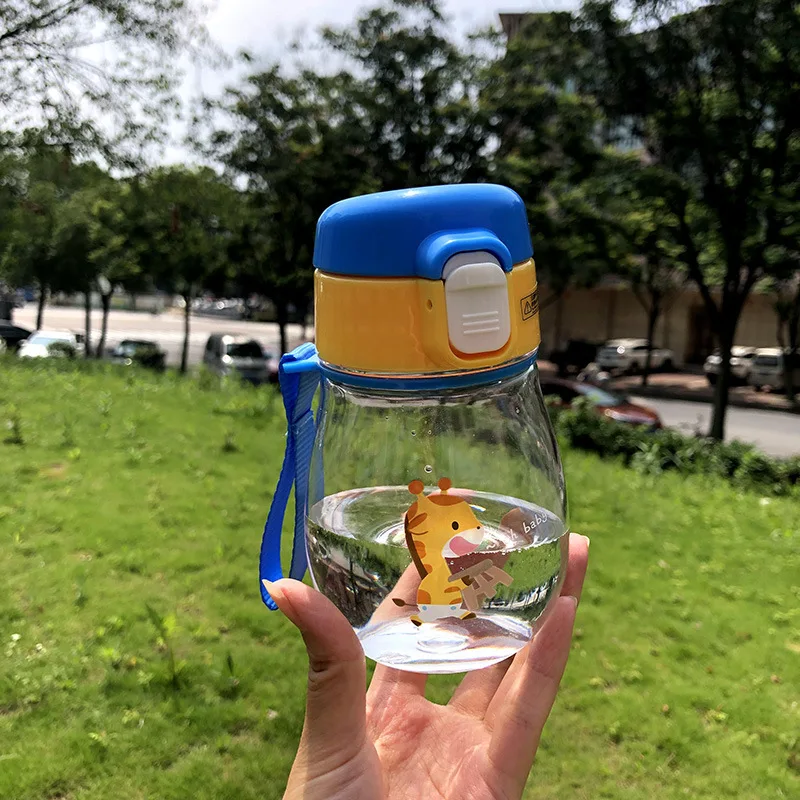

New Straw Cup Tritian Material Kids Water Bottle Portable Drink Cup Creative Cartoon Sport Bottles for Children 300ML Cup