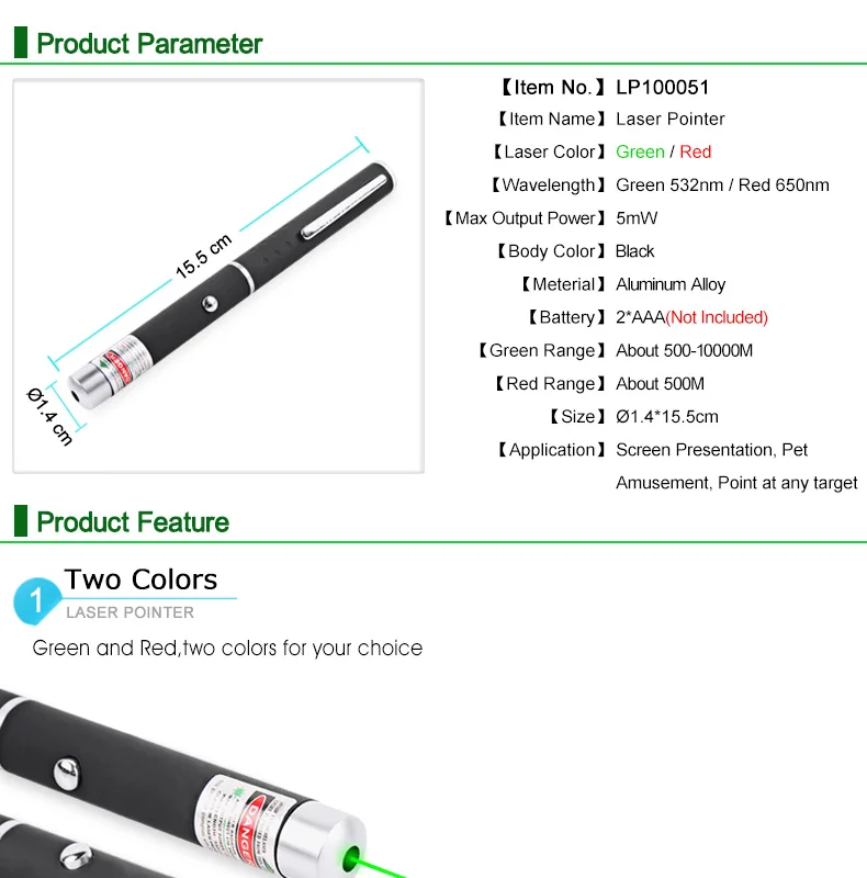 Высококачественная лазерная указка, красный/зеленый, 5 мВт, мощный, 500 м, светодиодный фонарь, ручка, вспышка, светильник, профессиональный, Видимый луч, светильник для обучения