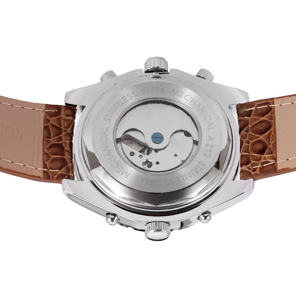 JARAGAR уникальные мужские автоматические механические часы лучший бренд класса люкс коричневый кожаный ремешок часы Tourbillon Модные мужские наручные часы