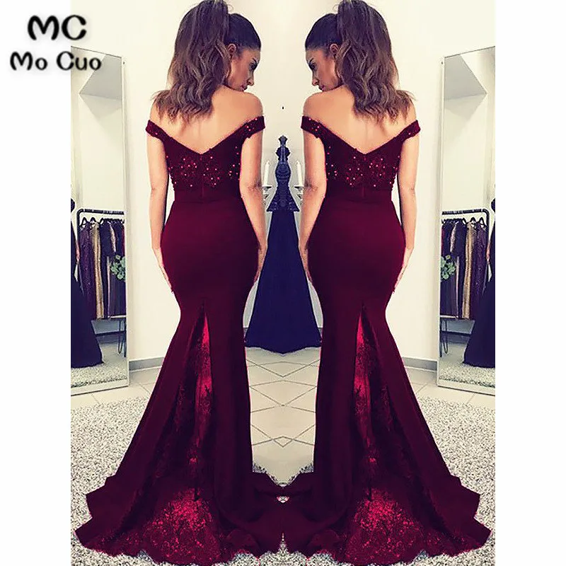 Mermaid Off-the-Shoulder Sleeveless Sweep Brush Train Lace Satin Dresses34