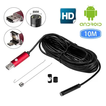 

Android PC Endoscope Snake Inspection Camera Scope 2in1 Red LED Waterproof Lens