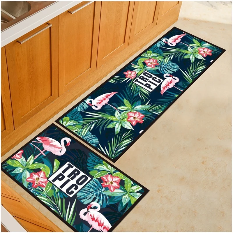 

Anti-slip Modern Kitchen Rugs Flamingo Pattern Floor Carpets for Living Room Washable Doormat Bedroom Soft Place Mat Home Decor