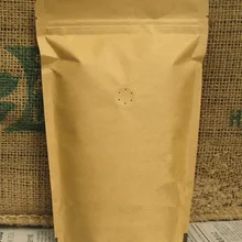 Neue 50 stücke 15x23 + 4cm 280 mikrometer Kraft Papier Zipper Tasche Kaffee Bohnen Ventil Verpackung Tasche lagerung Taschen