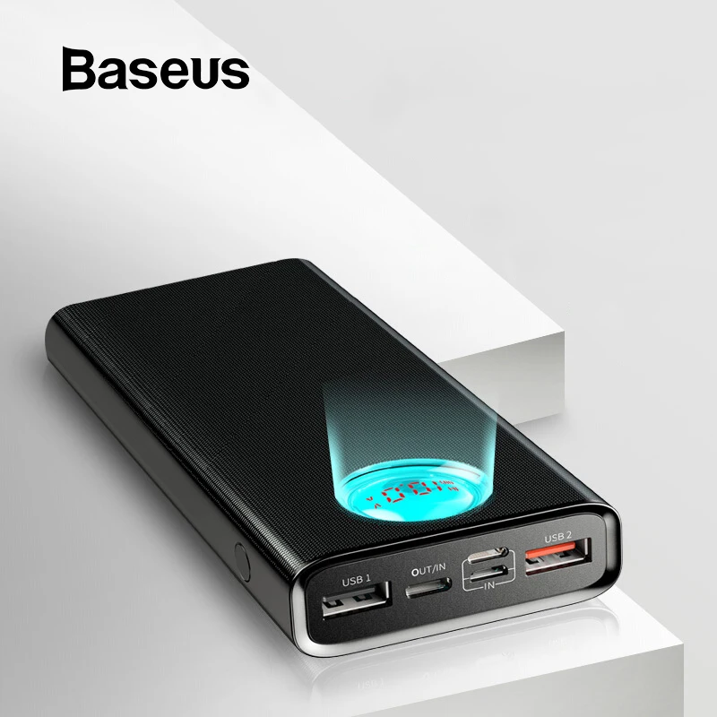 

Baseus Quick Charge 3.0 Power Bank 20000mAh Type C PD Fast Charging Powerbank Portable External Battery Charger Pack Poverbank