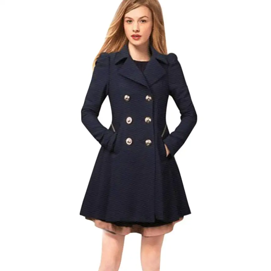 

CharmDemon Fashion Women Long Parka Coat Lapel Neck Outwear Winter Warm Trench Jacket Coats jr12