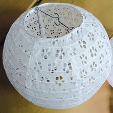 Белый бумажный фонарь Круглый выдалбливают Китайский бумажный фонарь для свадьбы День рождения, вечеринка, фестиваль украшения Висячие бумажные шарики