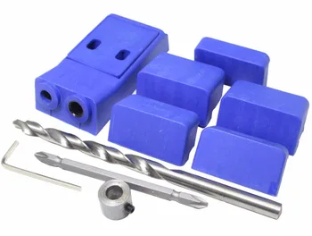 

Pocket Hole Jig Kit System For Wood Working & Joinery + Step Drill Bit & Accessories Mini Kreg Style Wood Work Tool Set