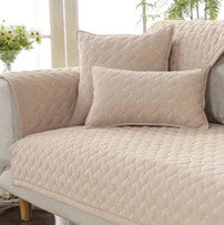 Коврики для дивана, высокое качество, Моющийся хлопок, чехол для дивана, стеганый, нескользящий, декоративный чехол для дивана, для гостиной, простой дизайн, 1 шт - Цвет: 3 beige