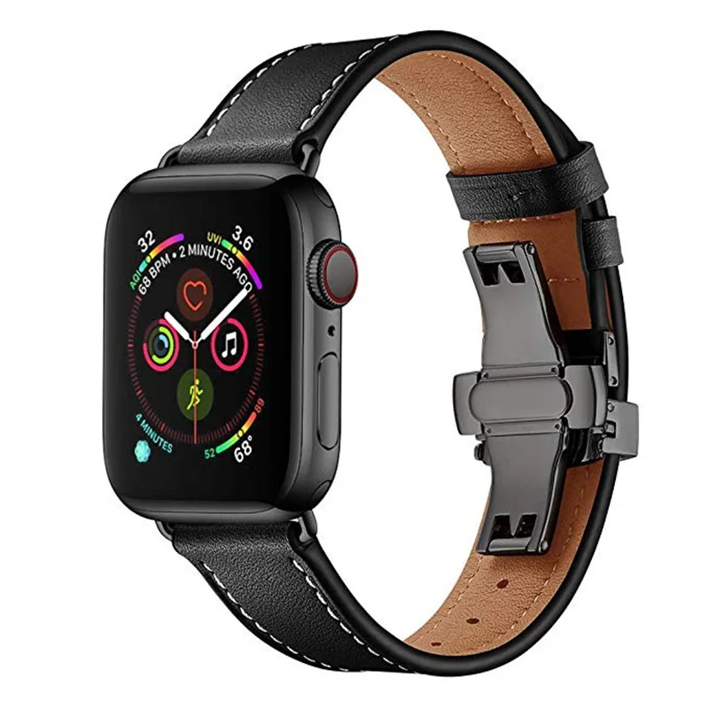 ASHEI натуральная кожа кожаный ремешок для наручных часов Apple Watch 38 мм 40 мм 42 44 мм Бабочка Туфли с ремешком и пряжкой для ремешки для часов iwatch серии 4/3/2/1 ремешок на запястье