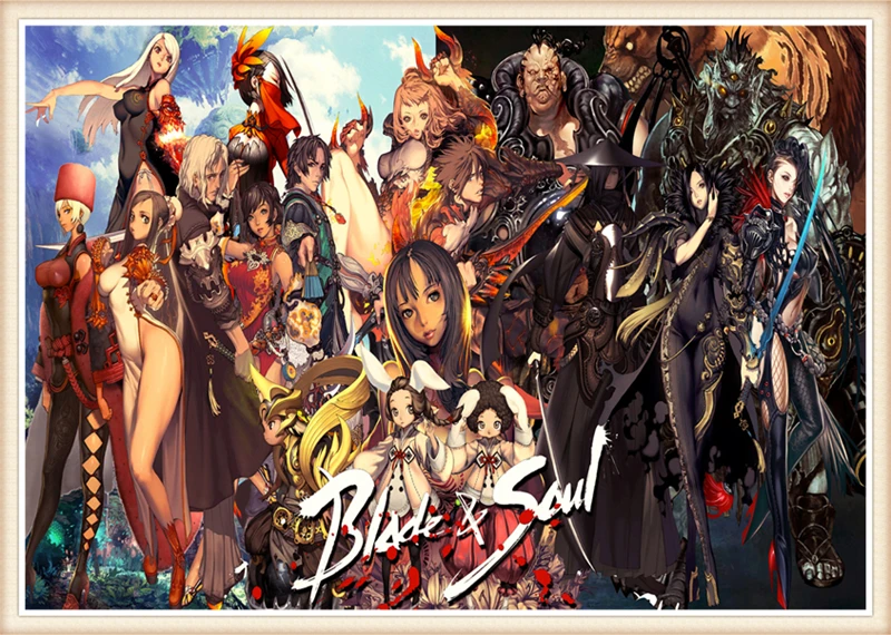 Картонная Наклейка на стену Blade & Soul 42 х30 см|Наклейки стену| |