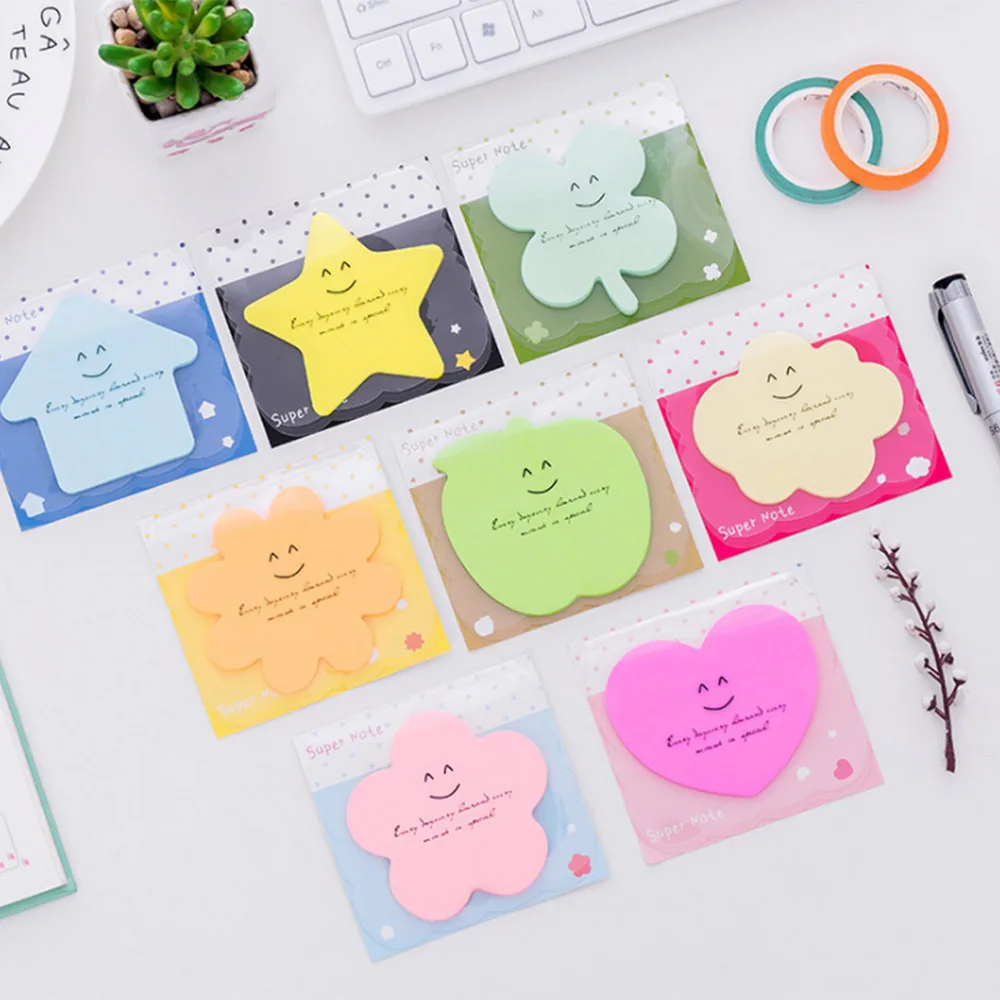 

30Pages/Pcs Multicolor Sticky Notes Cute Love Memo Pads Sticker Bookmark Marker Flags Planner Office School Supplies