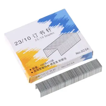 

23/10 1000Pcs/Box Heavy Duty Thick Layer Staples Silver Metal Booking Binding Staples Office School Supplies
