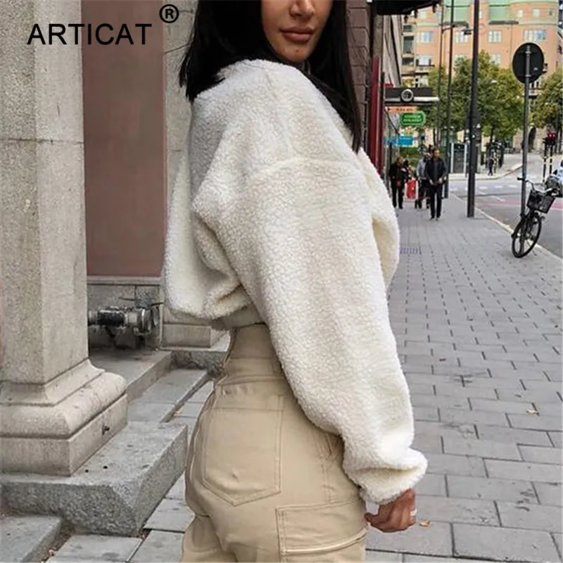 Articat فو امبسوول المحاصيل أعلى هوديس المرأة البلوز 2018 الخريف الشتاء طويل الأكمام عالية الرقبة سستة قصيرة النساء معطف سترة Articat فو امبسوول المحاصيل أعلى هوديس المرأة البلوز 2018 الخريف الشتاء طويل الأكمام عالية الرقبة سستة قصيرة النساء معطف سترة