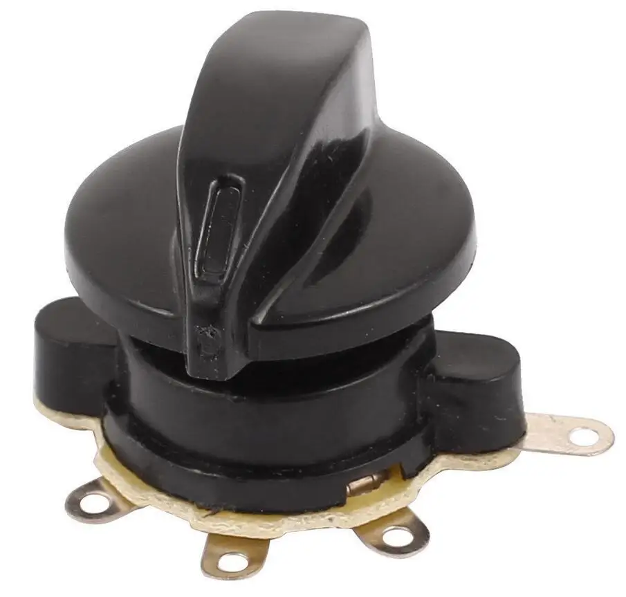 Black Plastic Housing 4.1cm x 3cm 4P SPST Fan Speed Control Knob Switch