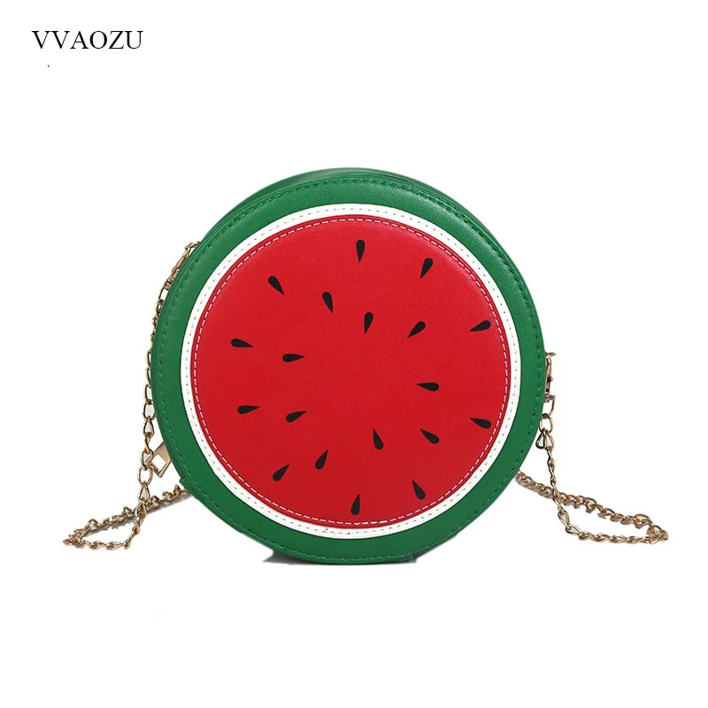 

Cute Cartoon Fruit Handbag for Women Lovely Watermelon Kiwi Peach Hand Bag Chain Mini Girls Handbags Purse Messenger Bags
