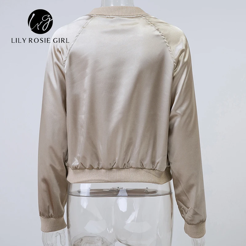 Autumn Satin Cotton Bomber Jacket Women Harajuku Pilot Jacket Coat Winter 2016 Casual Basic Bomber Jackets Outerwear