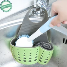Caja de Almacenamiento de Bolsa de Almacenamiento Cesta Plegable de Plástico de Baño Cocina fregadero PVC Colgar Bolsas de Doble Capa de Esponja Gruesa Bolsa De Titular
