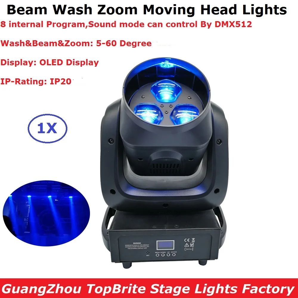

Free Shipping 1 Units 3X40W Beam Wash 2IN1 LED Moving Head Stage Lights 5-60 Degree Zoom Angle OLED Display 10/17 DMX Channels