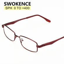 SWOKENCE высококлассные розовые красные оправа из сплава очки для чтения женские высококачественные изысканные весенние шарнирные женские очки для пресбиопии R142