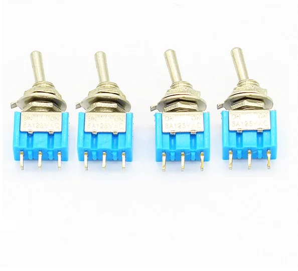 Cheap 5 PCS Mini 6A 125VAC SPDT MTS-102 3 Pin 2 Position On-on Toggle Switches Practic