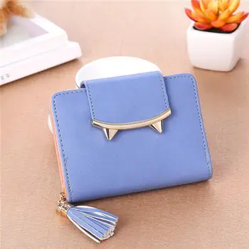

PU leather Mini Fashion Cute Cat Anime Leather Slim Mini Wallet Women Clutch Tassel Zipper Purse Coin Card Soft Bag