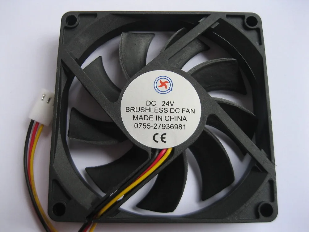 

10 pcs Brushless DC Cooling Fan 9 Blade 24V 8015S 80x80x15mm 3 Wires Black