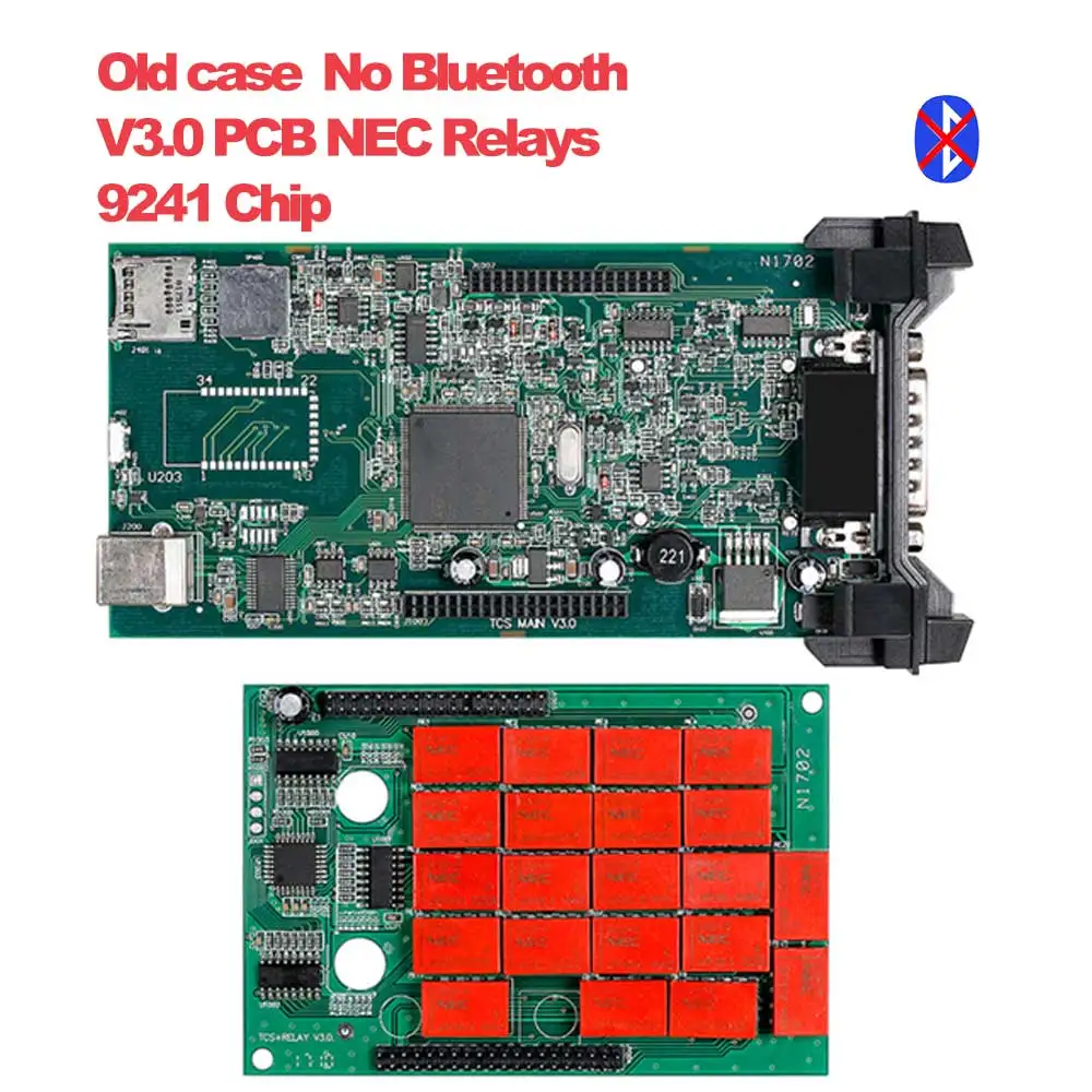 10 шт./лот CDP TCS VCI R0 keygen Dual Green Board V3.0 9241A OBDII/OBD2 диагностический инструмент автоматический сканер - Цвет: Old case V3.0  No BT