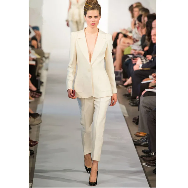49-1 custom made - Formal Women Business Suits 2 Pieces sets Blazer Ladies Office Custom made(Jacket+Pants)