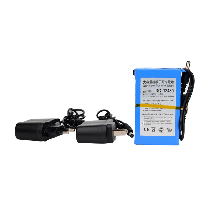 

New DC 12480 Original 12 V 4800 mAh Rechargeable Lithium Battery Li ion rechargeable battery with dc 12480 EU / US Plug Charger
