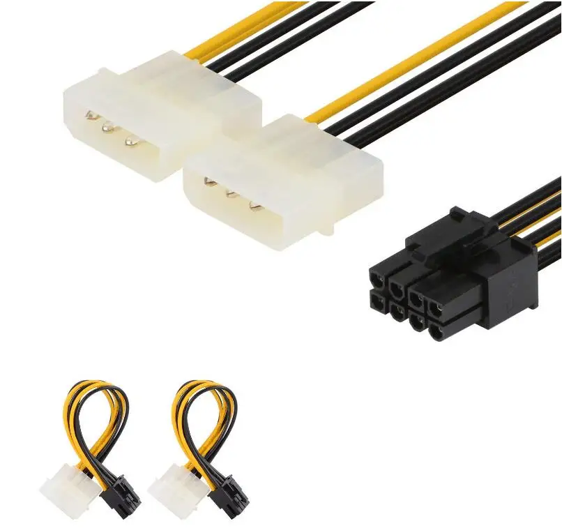 LBSC [2 упаковки] 8 контактный PCIe на 2 х 4 адаптер питания LP4 Molex 6 дюймов/15 см