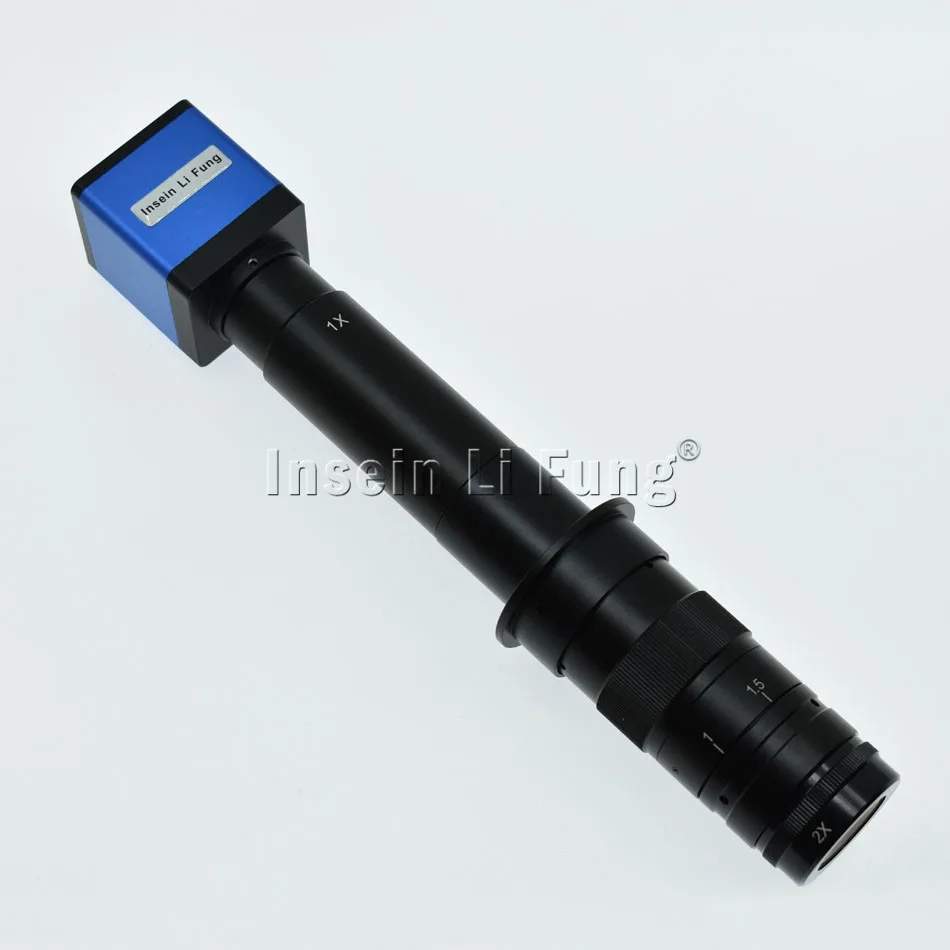 HD 1080 p 2.0MP 60FPS VGA Microscoop Industriële Camera + 130X 180X 200X 300X 360X 600X Verstelbare Vergroting Zoom C -mount Lens