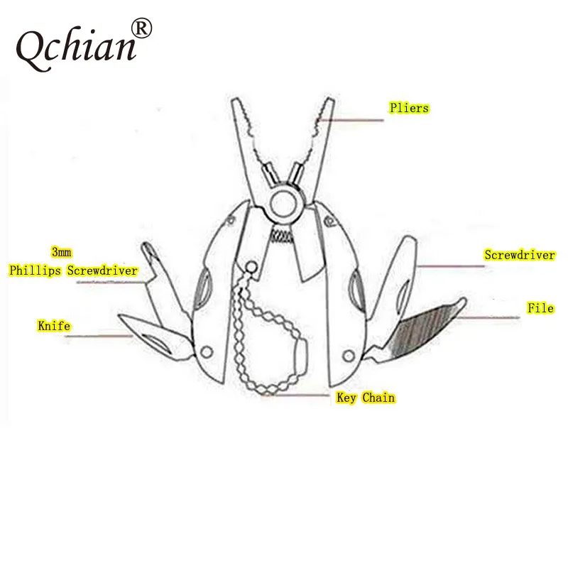 Открытый выживания Портативный мини инструмент нож плоскогубцы открывалка Отвертка четыре в одном спортсмены украшение кулон брелок