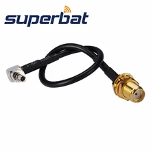 Superbat CRC9 разъем под прямым углом мужчины к SMA перегородки Женский Джек RG174 15 см для 3G Huawei Модем