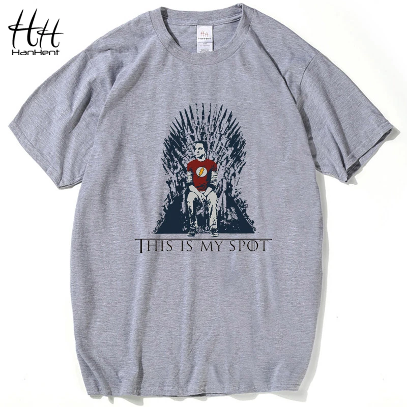 

HanHent The Big Bang Theory T Shirt This Is My Spot Games Of Thrones Men Shirts Top Tees Casual Man Clothing Funny Shirt