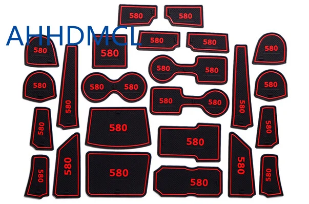 

Car Anti-Dirty Pad Door Groove Gate Slot Cup Armrest Storage Pad Anti-Slip Mat For Dongfeng Fengguang 580 1.5T 2016