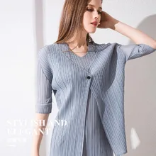 Модное складное полуоднотонное пальто с v-образным вырезом на одной пуговице тонкое пальто