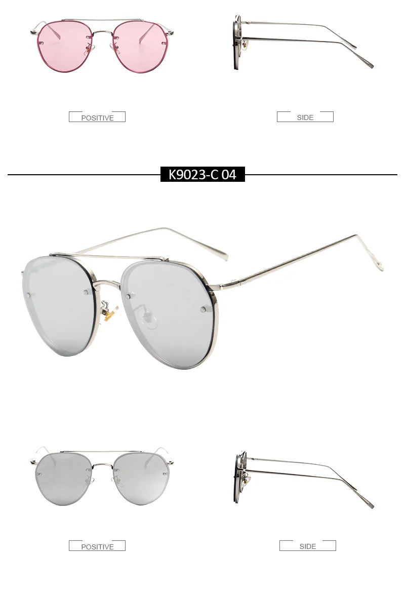 KEHU, фирменный дизайн, новые модные солнцезащитные очки, женские, двойной луч, круглые солнцезащитные очки, мужские, прозрачные линзы, Ретро стиль, круглые очки, UV400, K9023