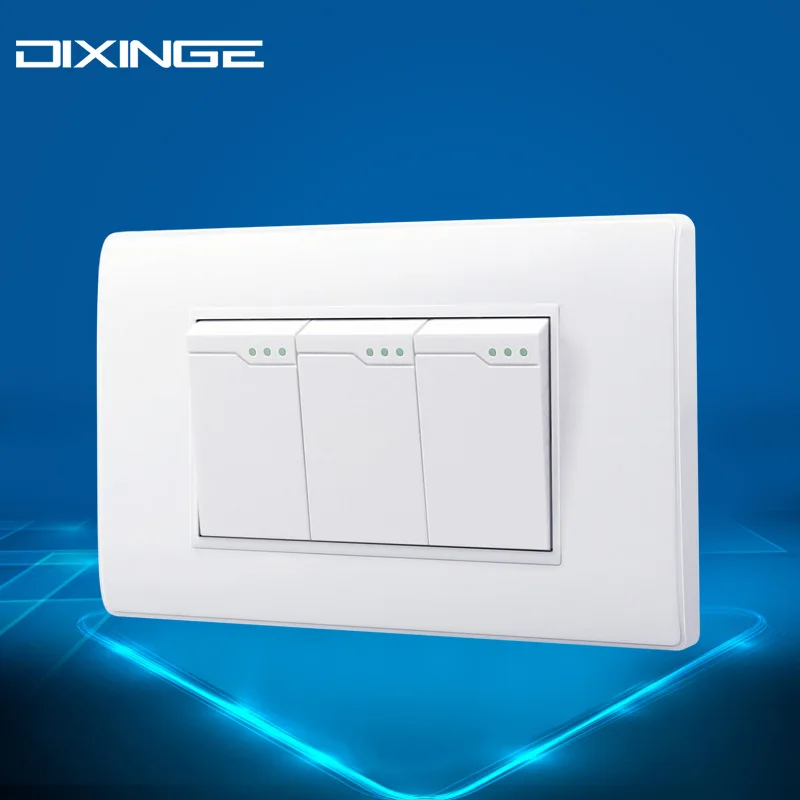 القياسية الأمريكية 118 مللي متر PC لوحة الجدار التبديل ل المنزلية إمدادات الطاقة 3 عصابة 1Way التبديل 110-250 V 10-16A