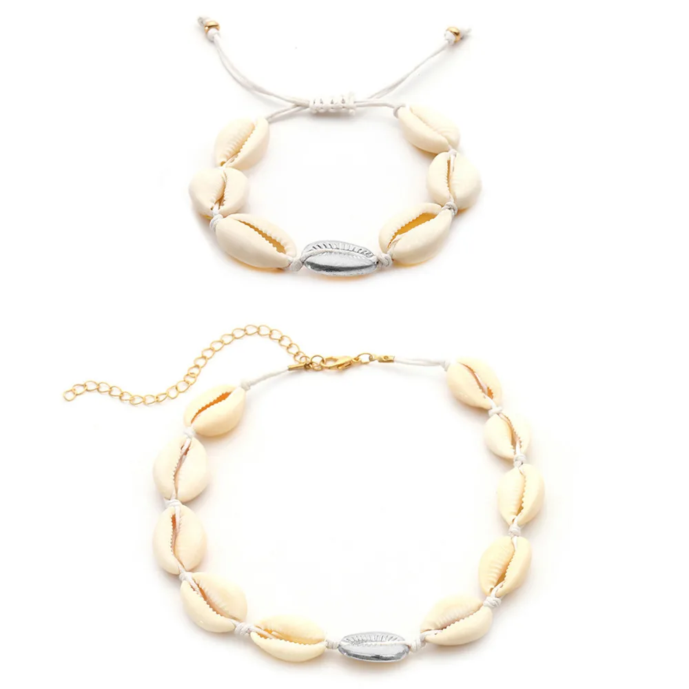 Yiustar Элегантное ожерелье с кисточками и морскими ракушками для женщин и девочек, детские браслеты на веревочной цепочке, милые Подвески в виде ракушек, ожерелье, ювелирное изделие