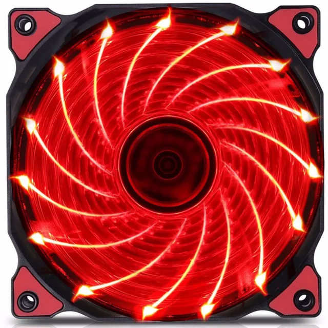 120mm LED Ultra Silent Computer PC Case Fan 15 LEDs 12V With Rubber Quiet Molex Connector Easy Installed Fan High Quality!