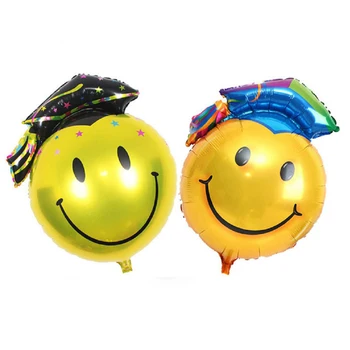 

Graduate Party foil balloons 20pcs Giant Smile School/kindergarten graduation theme party decorations kids gifts globo 65*45cm