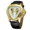 WINNER Fashion – montre-bracelet à trois points pour homme, accessoire de mode, surface triangulaire, classique, noir et or, ceinture ► Photo 2/6