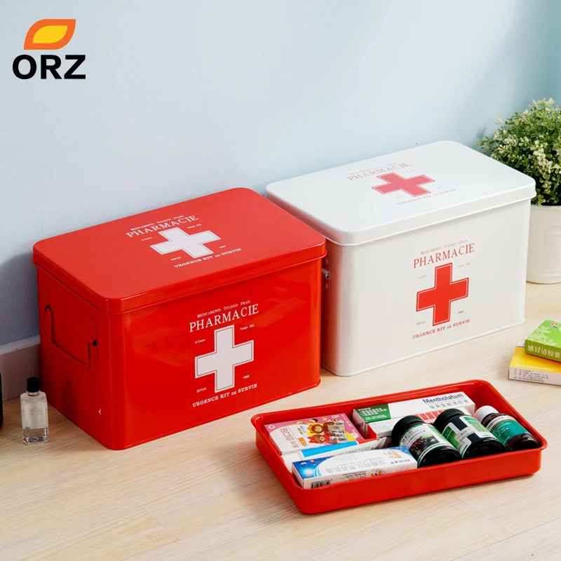 Skup ORZ wielowarstwowa medycyna rodzinna metalowy pojemnik na akcesoria medyczne medyczne pudełko do przechowywania pierwszej pomocy medyczne zbieranie