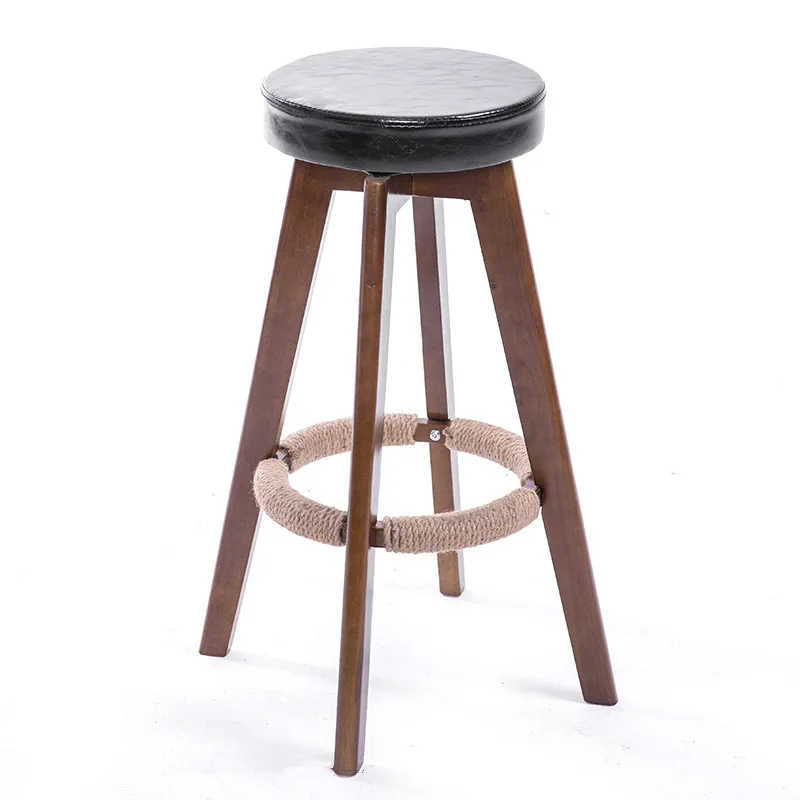  Wooden Rotate Seat Chair High Stool Bar Kitchen Furniture Breakfast Stool Nordic Simple Style Indus - 32958820546