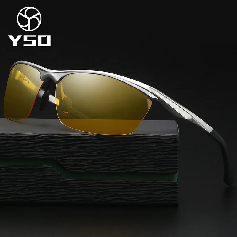 

YSO Night Vision Glasses Men Aluminium Magnesium Frame Polarized Night Vision Goggles For Car Driving Fishing Anti Glare 8545