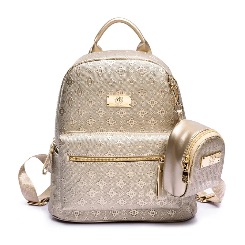 

Preppy Style Girl Backpack 4pcs/set PU Leather Retro Female Schoolbags Teenage Women Travel Books Rucksack Double Shoulder Bags